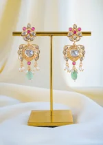 Emerald Radiance Kundan Necklace Set (Yellow Gold) NEC001500 - Image 3