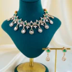 Emerald Radiance Kundan Polki Necklace Set (Yellow Gold) NE00C1569