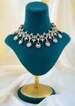 Emerald Radiance Kundan Polki Necklace Set (Yellow Gold) NE00C1569 - Image 3