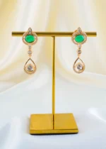 Emerald Radiance Kundan Polki Necklace Set (Yellow Gold) NE00C1569 - Image 4
