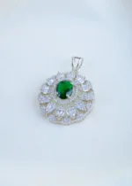 Emerald Radiance Pendant Set (Silver) PSET01740 - Image 2