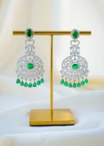 Emerald Royale Necklace Set (Silver) NEC001498 - Image 3