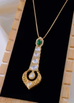 Enchanté Green Polki Set (Yellow Gold) NEC002006 - Image 2