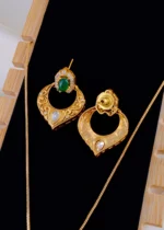 Enchanté Green Polki Set (Yellow Gold) NEC002006 - Image 3