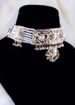 Enchanted Kundan Pearl Chandelier Set (Yellow Gold) NEC002355 - Image 2