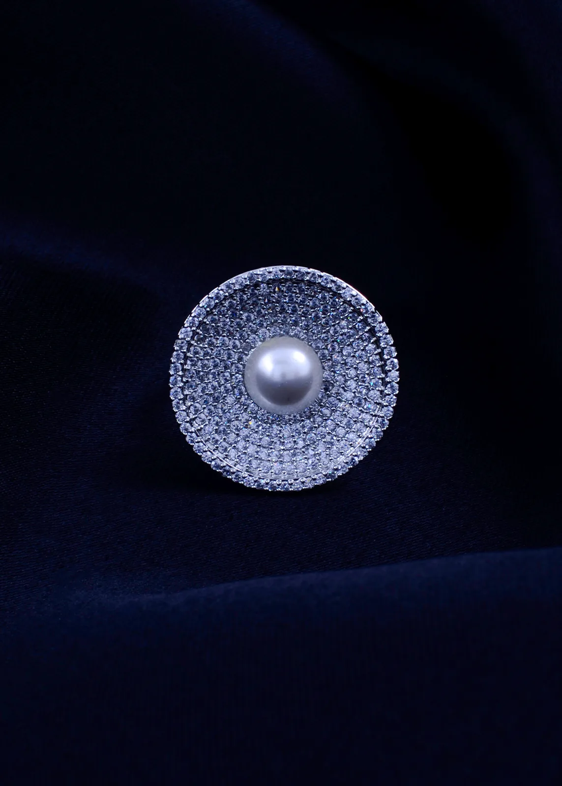 Eterna-Pearl-Diamond-Ring-Silver-RING01908a Eterna Pearl Diamond Ring (Silver) RING01908 - Image 1