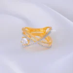 Ethereal Crossover Crystal Ring (Yellow Gold) RING02319