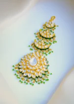 Ethnic Chand Kundan Mang Tika (Yellow Gold) ACC001001 - Image 2