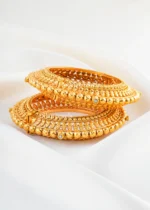 Ethnic Embellished Festive Bangle Set (Yellow Gold) BAN002460 - Image 2