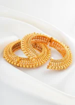 Ethnic Embellished Festive Bangle Set (Yellow Gold) BAN002460 - Image 3