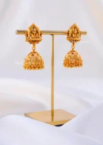 Ethnic Festive Wear Lakshmi Jhumkis (Yellow Gold) EAR002373 - Image 2