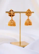 Ethnic Festive Wear Lakshmi Jhumkis (Yellow Gold) EAR002373 - Image 3