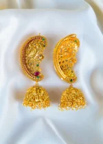 Ethnic Mayur Earcuff Jhumka (Antique Gold) EAR000604 - Image 5