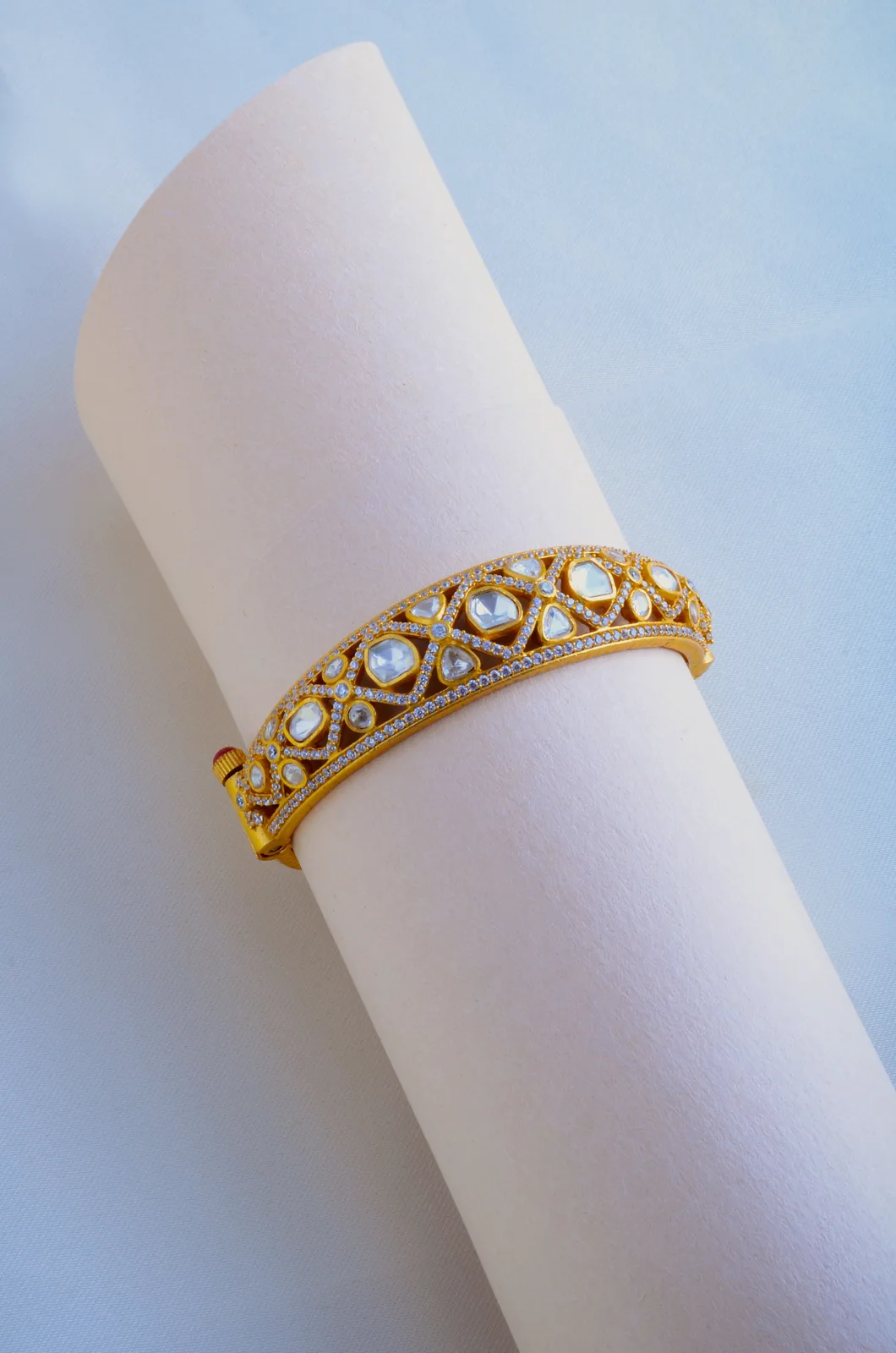 Ethnic-Polki-Bracelet-Victorian-Gold-BRA000816a Ethnic Polki Bracelet (Victorian Gold) BRA000816 - Image 1