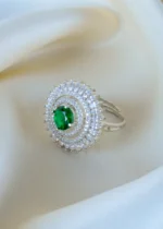 EverGREEN Cocktail Ring (Silver) RING01401 - Image 2