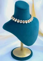 Evergreen Moissanite Polki Necklace Set NEC000862 - Image 2