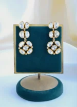 Evergreen Moissanite Polki Necklace Set NEC000862 - Image 3