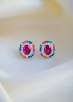 Evergreen Multicolor Studs (Silver) EAR000921