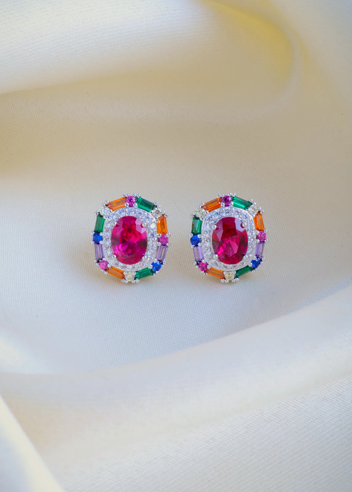 Evergreen-Multicolor-Studs-Silver-EAR000921a Evergreen Multicolor Studs (Silver) EAR000921 - Image 1
