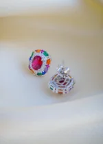 Evergreen Multicolor Studs (Silver) EAR000921 - Image 3