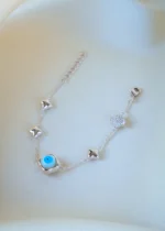 Evil Eye Charm Bracelet (Silver) BRA001330 - Image 3