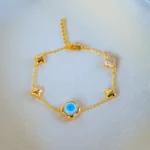 Evil Eye Charm Bracelet (Yellow Gold) BRA001329