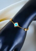 Evil Eye Charm Bracelet (Yellow Gold) BRA001329 - Image 2