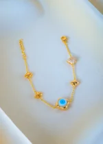 Evil Eye Charm Bracelet (Yellow Gold) BRA001329 - Image 3