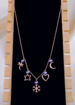 Evil Eye Charm Necklace (Rose Gold) NEC002051