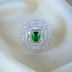 Exclusive Green shimmer Ring (Silver) RING01398