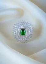 Exclusive Green shimmer Ring (Silver) RING01398