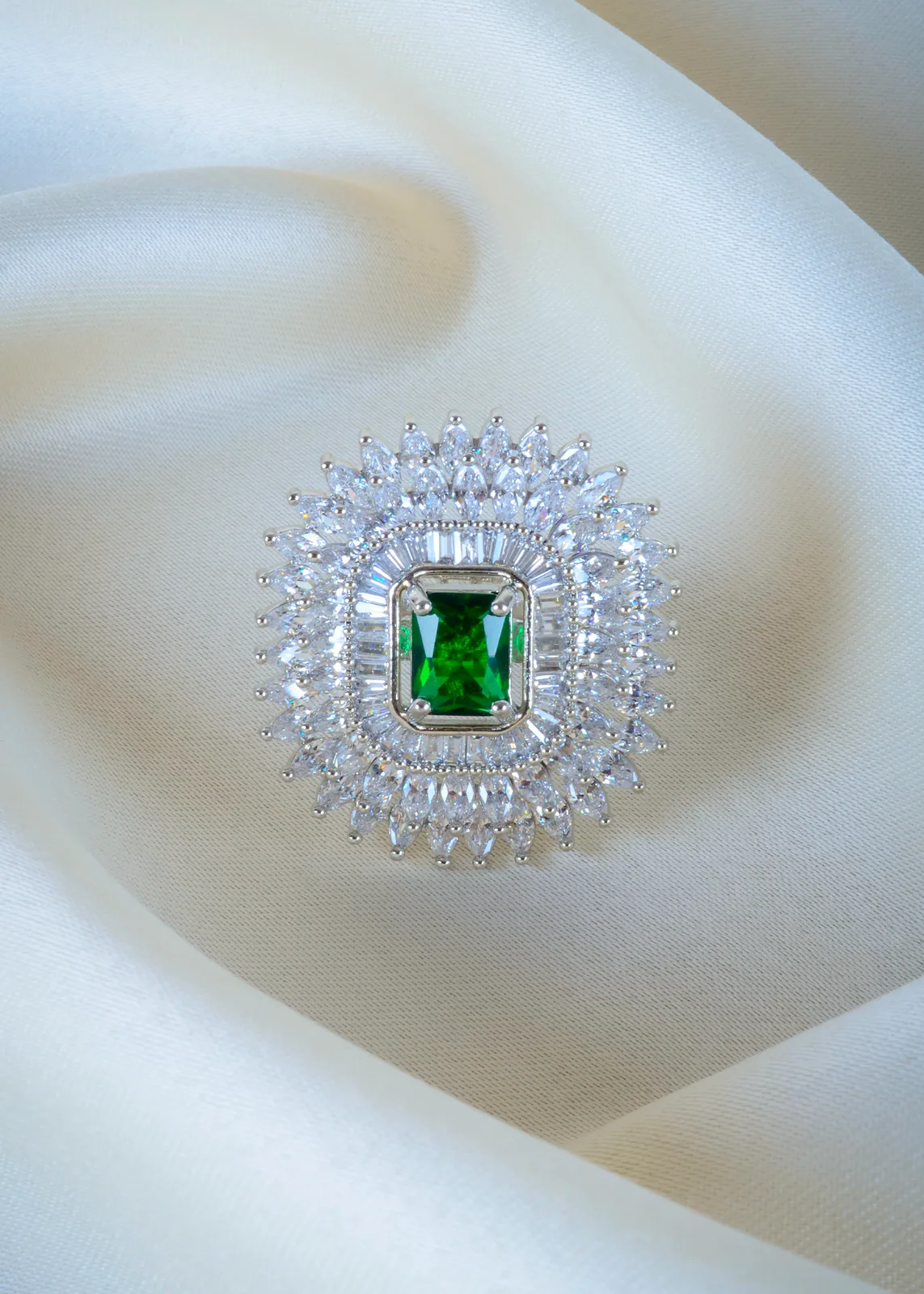 Exclusive-Green-shimmer-Ring-Silver-RING01398a Exclusive Green shimmer Ring (Silver) RING01398 - Image 1