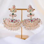 Festive Multi-Gem Filigree Jhumkis (Yellow Gold) EAR002376