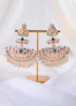 Festive Multi-Gem Filigree Jhumkis (Yellow Gold) EAR002376
