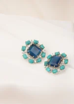 Firoza Blue Earrings (Silver) EAR000602 - Image 3