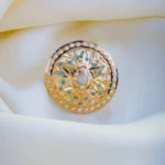 Firoza Bold Jadau Ring (Yellow Gold) RING01006