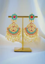 Firoza Ruby Candbali Earrings (Yellow Gold) EAR001016