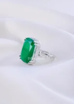 Flexible Green Stone Diamond Ring (Silver) RING02359 - Image 2