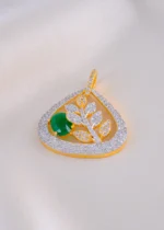 Floral Aura Emerald Pendant Set (Yellow Gold) PSET01915 - Image 2