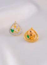Floral Aura Emerald Pendant Set (Yellow Gold) PSET01915 - Image 3