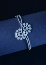 Floral Bagguette Bracelet (Silver) BRA001306