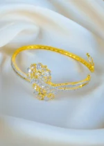 Floral Bagguette Bracelet (Yellow Gold) BRA001305 - Image 3