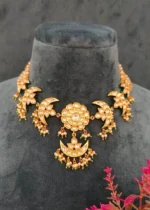 Floral- Chand Kundan Necklace Set (Yellow-Gold)- NEC04032308