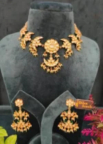 Floral- Chand Kundan Necklace Set (Yellow-Gold)- NEC04032308 - Image 2
