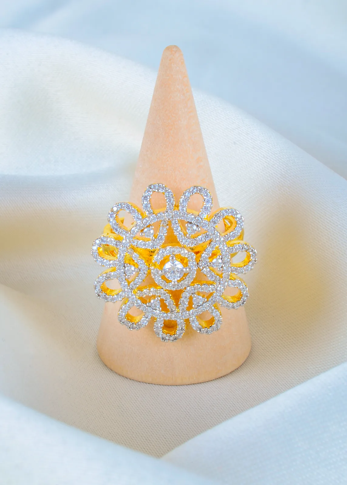 Floral-Diamond-Ring-Yellow-Gold-RING01378a Floral Diamond Ring (Yellow Gold) RING01378 - Image 1