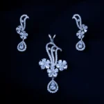 Floral Elegance CZ Pendant Set (Silver) PSET01457
