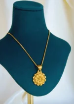 Floral Locket Set With Chain (Antique Gold) NEC001435 - Image 2