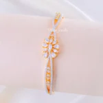 Floral Motif Diamond Wrist Cuff (Yellow Gold) BRA002365