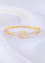 Floral Motif Diamond Wrist Cuff (Yellow Gold) BRA002365 - Image 2