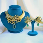 Fusion Emerald Green Choker Set (Antique Gold) NEC000859